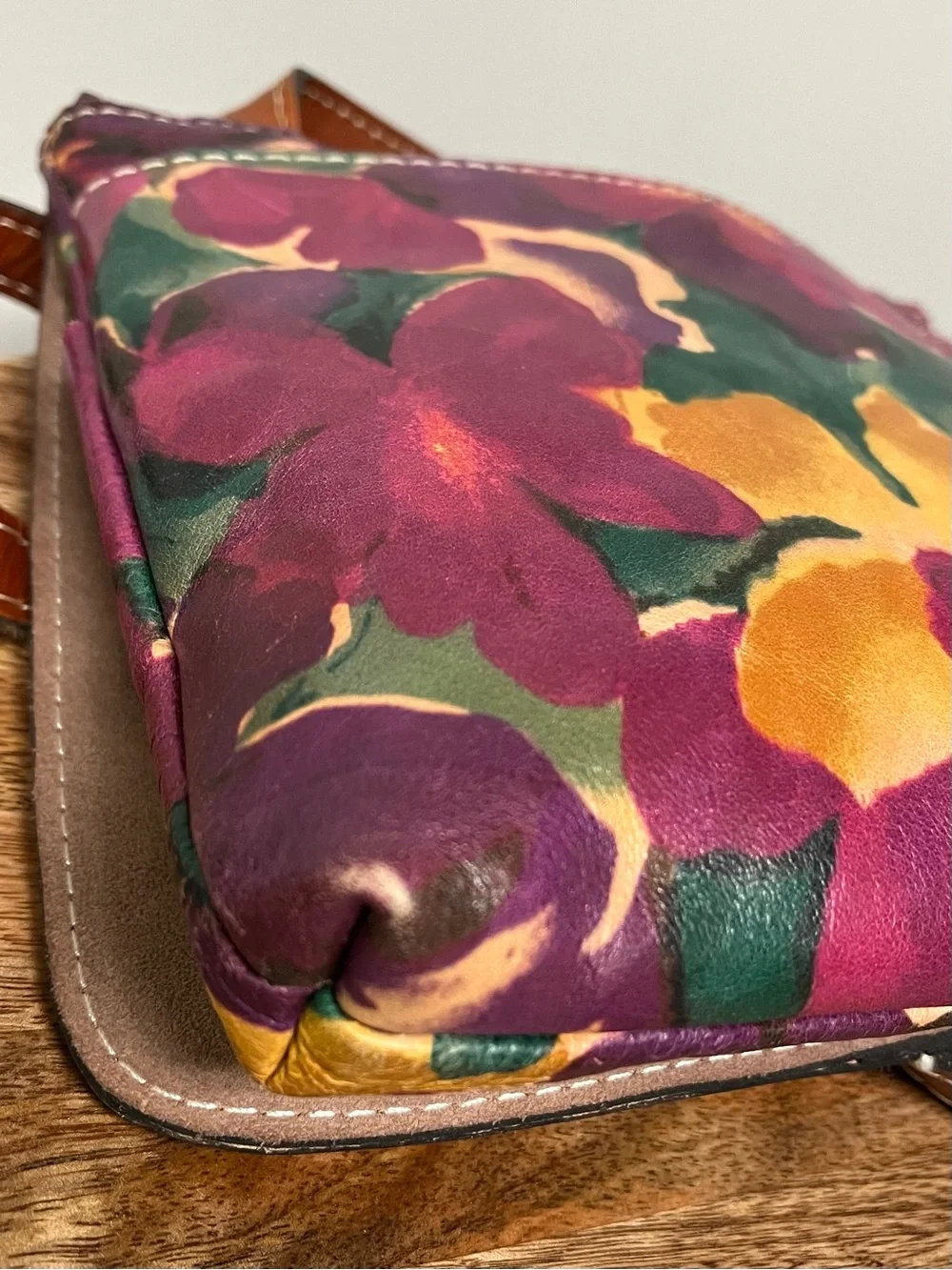 Patricia Nash Granada Crossbody Bag in Blooming Romance Floral Leather Print